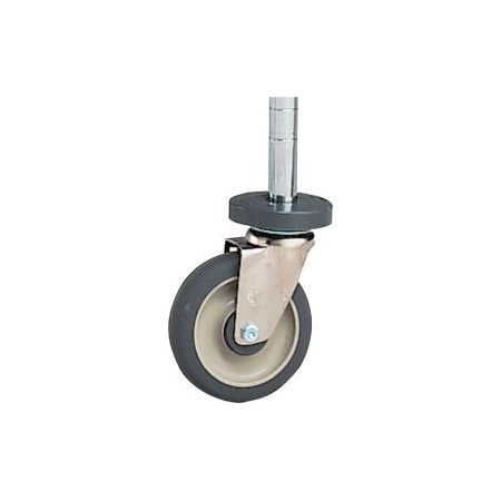 Metro Round-Post Casters - 5 Rubber Swivel With Bumper